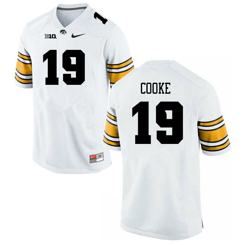 Men #19 Gaven Cooke Iowa Hawkeyes College Football Jerseys Sale-White